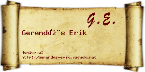 Gerendás Erik névjegykártya